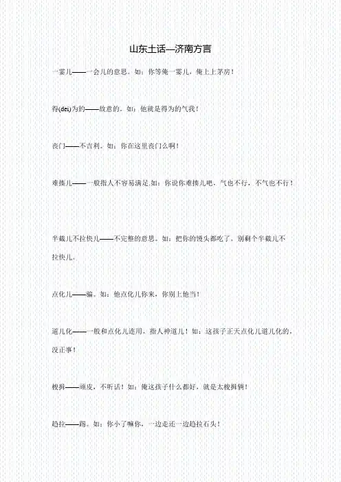 山东土话—济南方言