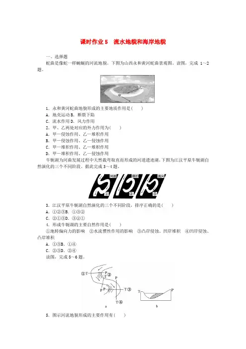 2024版新教材高中地理课时作业5流水地貌和海岸地貌中图版必修第一册