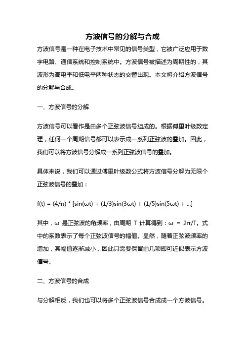 方波信号的分解与合成