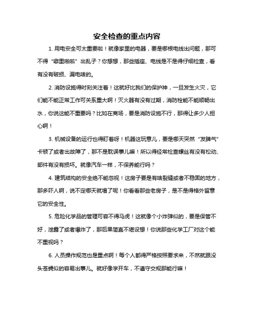 安全检查的重点内容