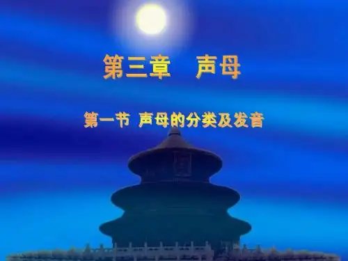 声母的分类及发音