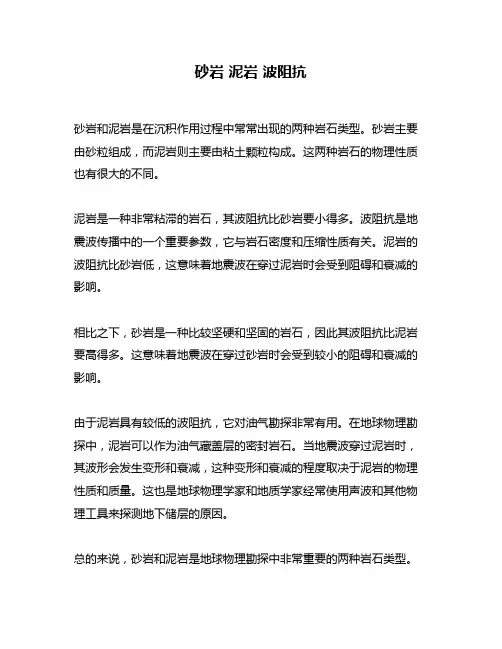 砂岩 泥岩 波阻抗
