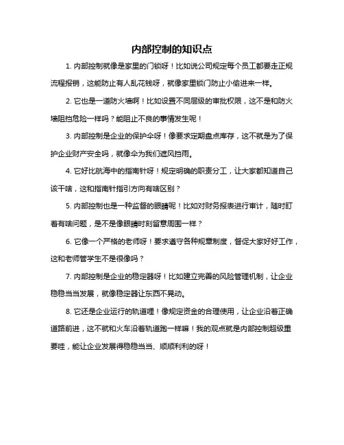 内部控制的知识点