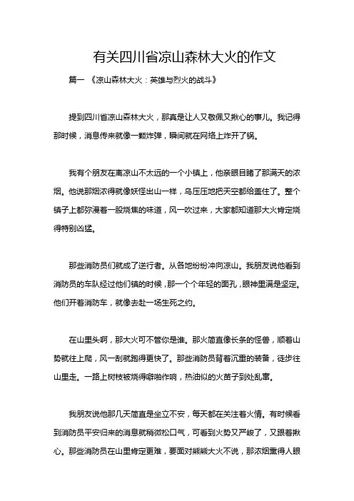 有关四川省凉山森林大火的作文