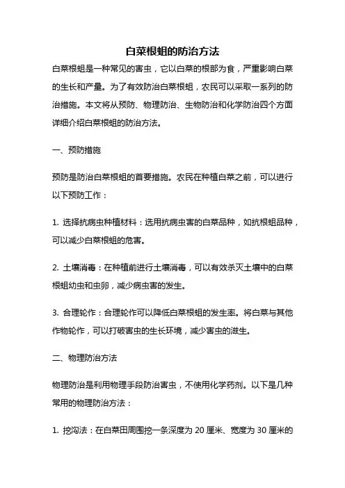白菜根蛆的防治方法