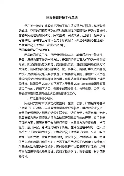 团员教育评议工作总结