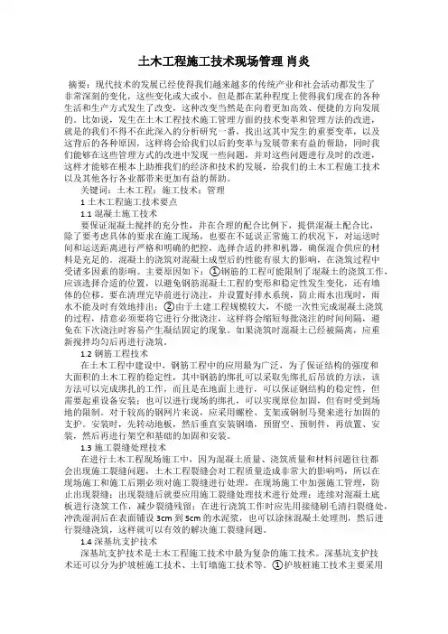 土木工程施工技术现场管理 肖炎