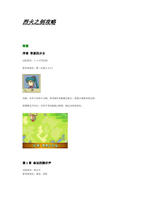 火焰纹章烈火之剑图文攻略-烈火之剑图文攻略