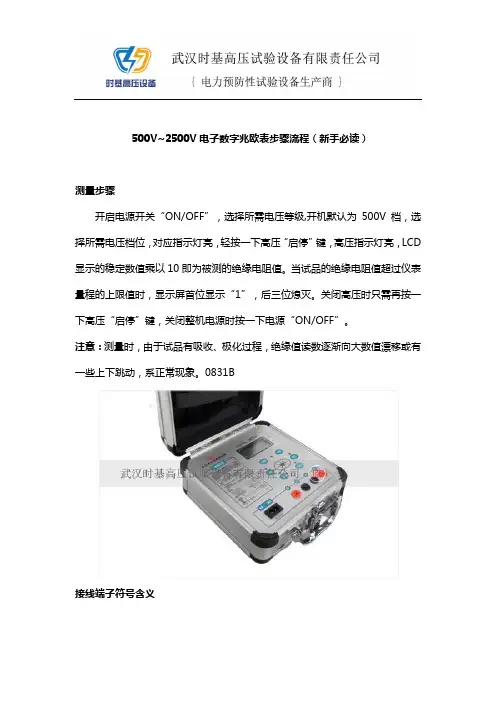500V~2500V电子数字兆欧表步骤流程(新手必读)