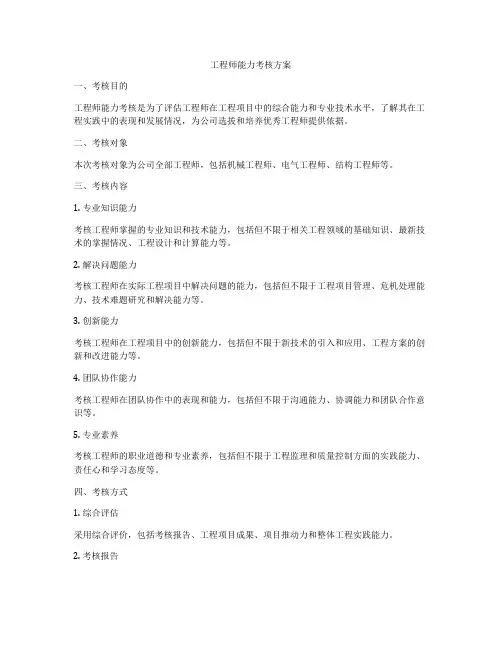 工程师能力考核方案
