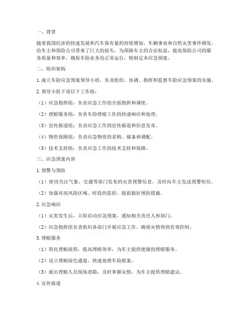 车险应急预案
