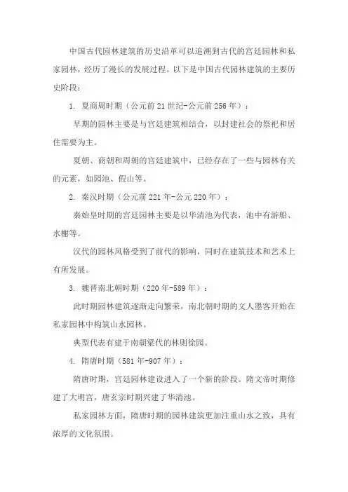 中国古代园林建筑的历史沿革