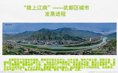 “陇上江南”——武都区城市发展进程