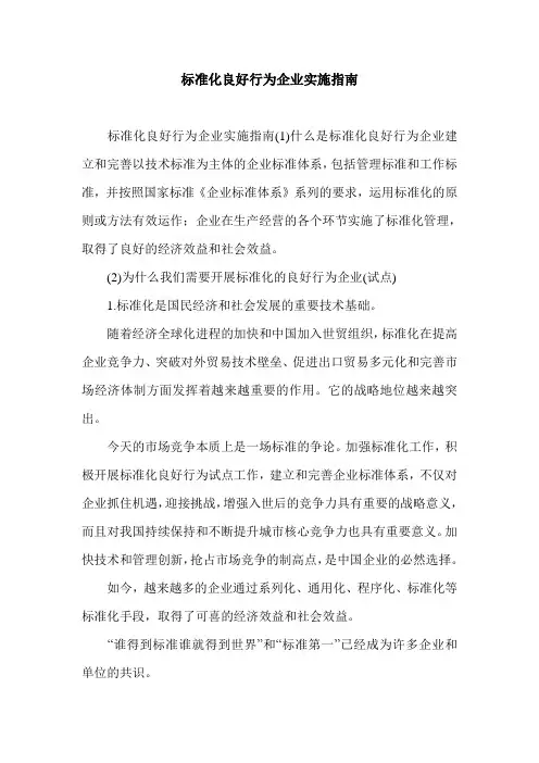 标准化良好行为企业实施指南.doc