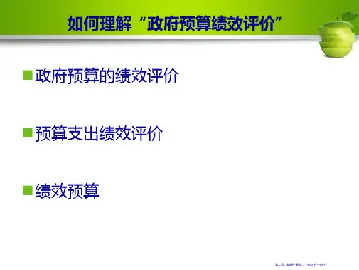 第七章政府预算绩效评价37页PPT