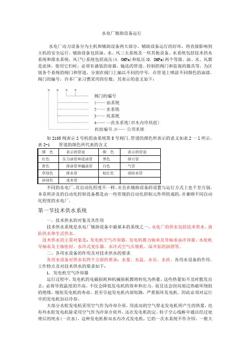 水电厂辅助设备运行
