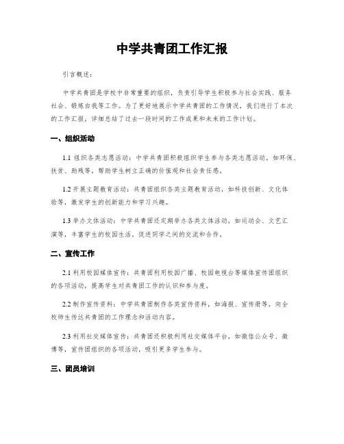 中学共青团工作汇报