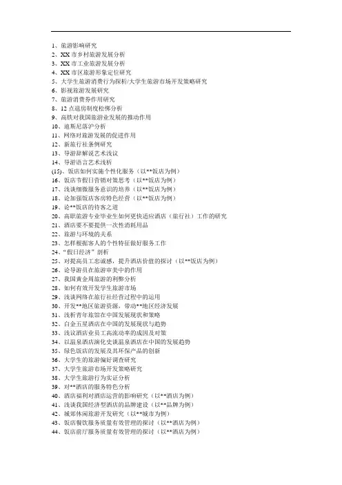毕业论文题目