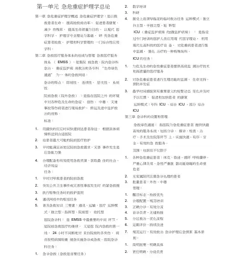 急危重症护理学