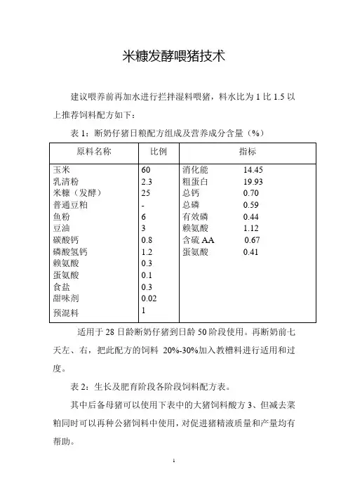 米糠发酵喂猪技术