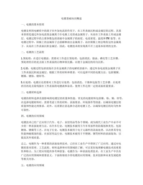 电镀基础知识概述