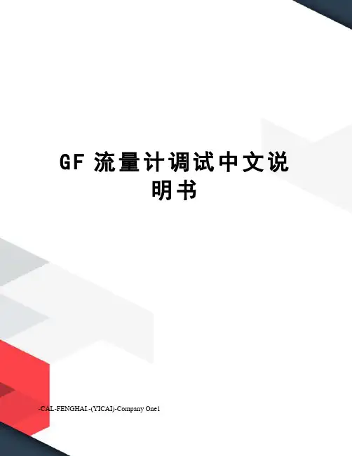GF流量计调试中文说明书