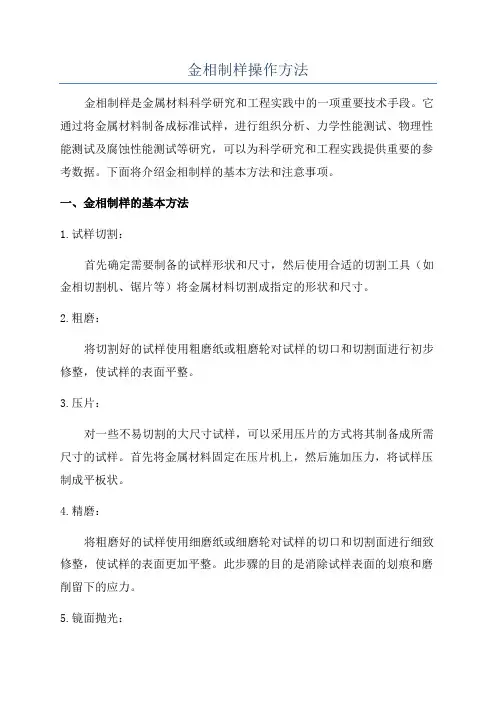 金相制样操作方法