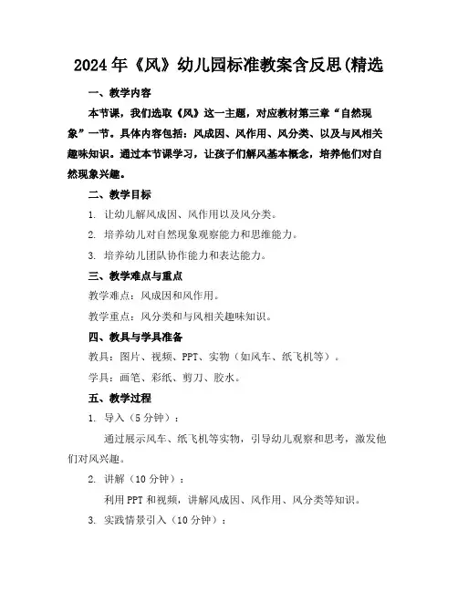 2024年《风》幼儿园标准教案含反思(精选