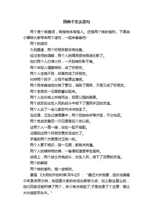 用两个怎么造句