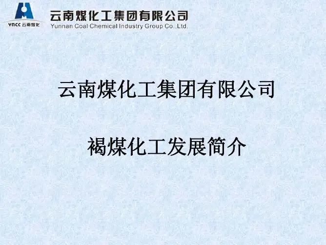 1 云南煤化工集团有限公司褐煤化工发展简介