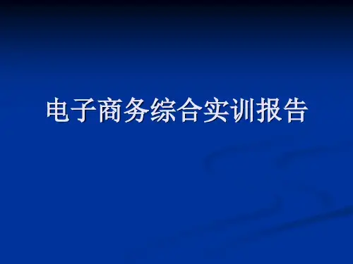 电子商务综合实训报告配套PPT