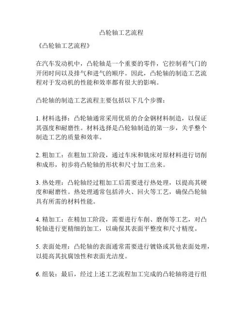 凸轮轴工艺流程