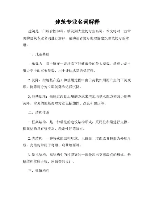 建筑专业名词解释