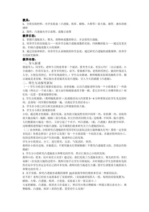 科学凸透镜聚焦原理