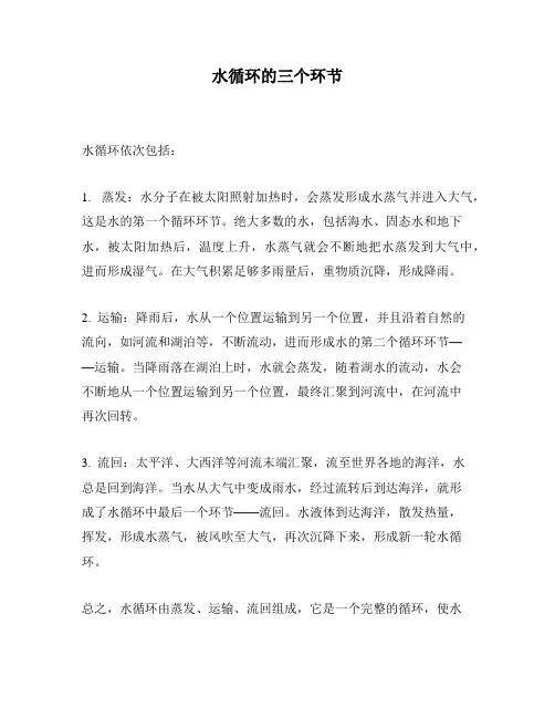 水循环的三个环节
