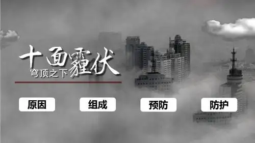雾霾成因防护雾霾天气PPT模板