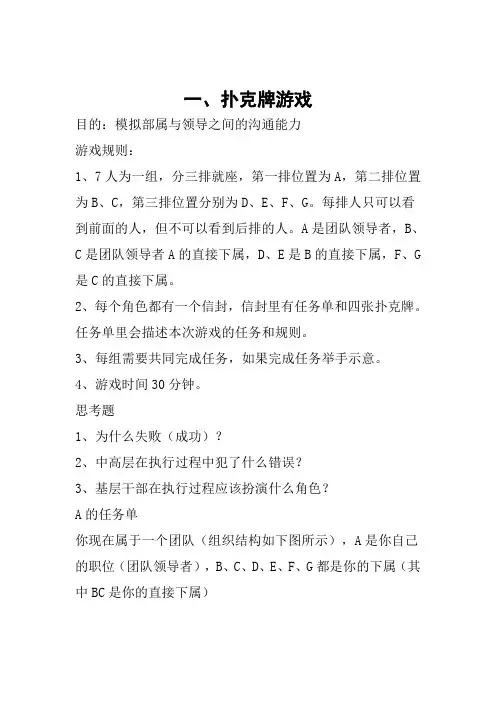 团队建设管理游戏