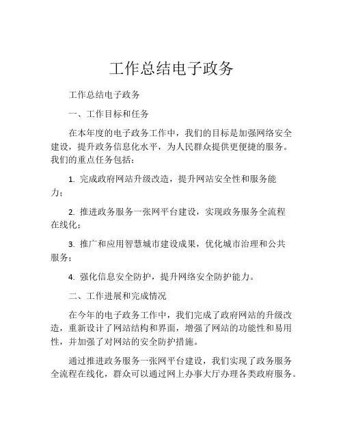 工作总结电子政务