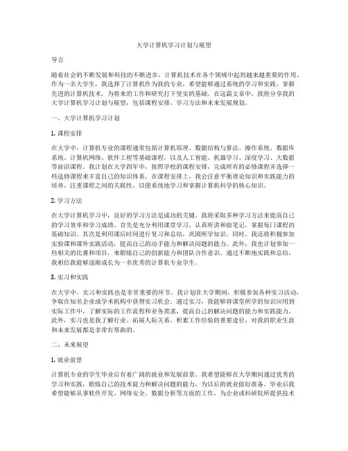 大学计算机学习计划与展望