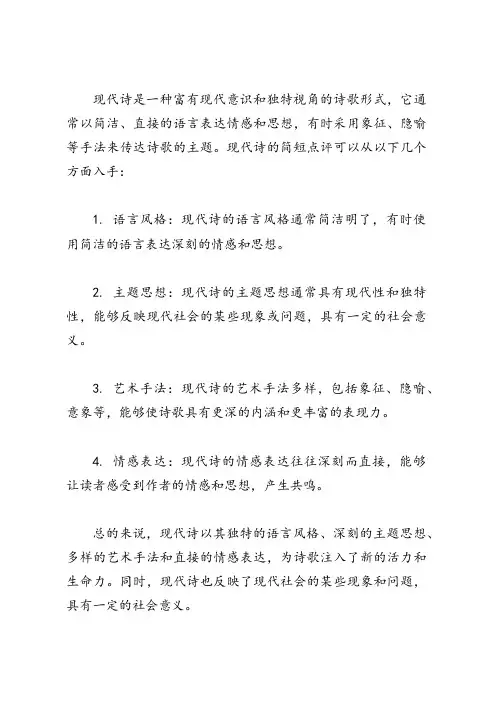 现代诗的简短点评