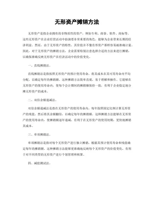 无形资产摊销方法
