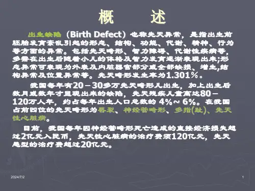 出生缺陷的监测与干预PPT课件(1)