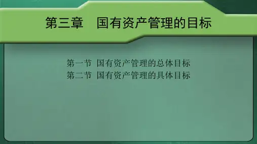 第三章  国有资产管理的目标  《国有资产管理》PPT课件