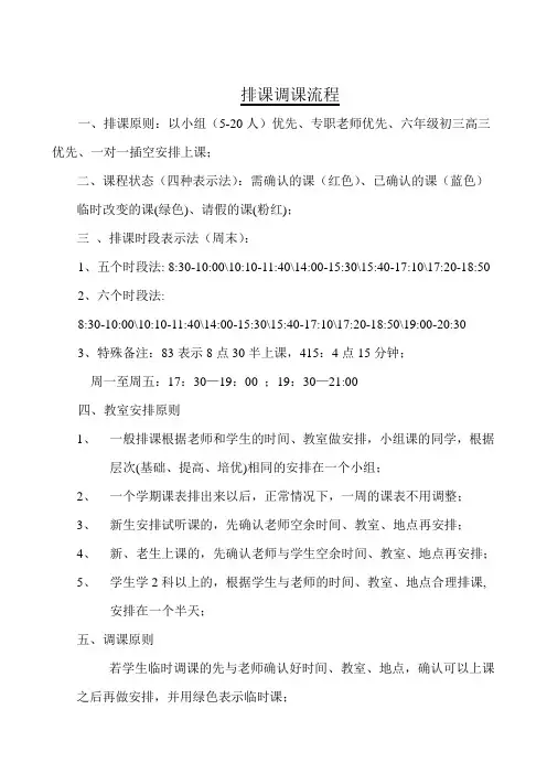 排课调课流程