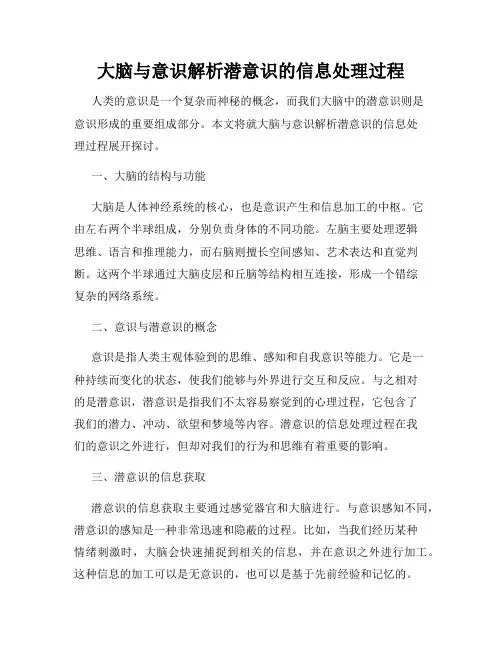 大脑与意识解析潜意识的信息处理过程