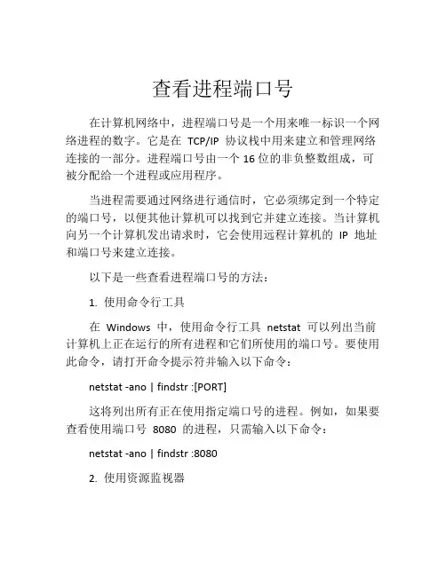 查看进程端口号