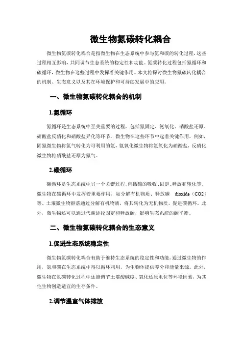 微生物氮碳转化耦合