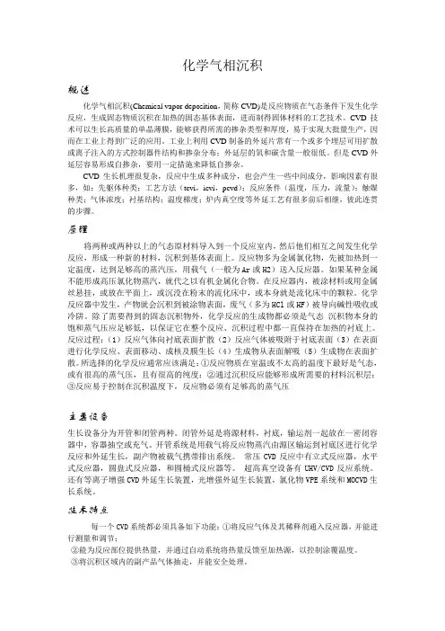 cvd化学气相沉积的技术和发展应用