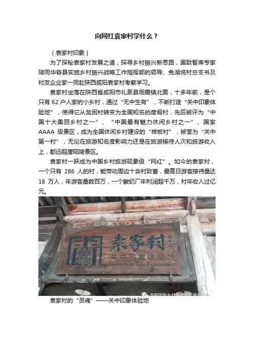 向网红袁家村学什么？