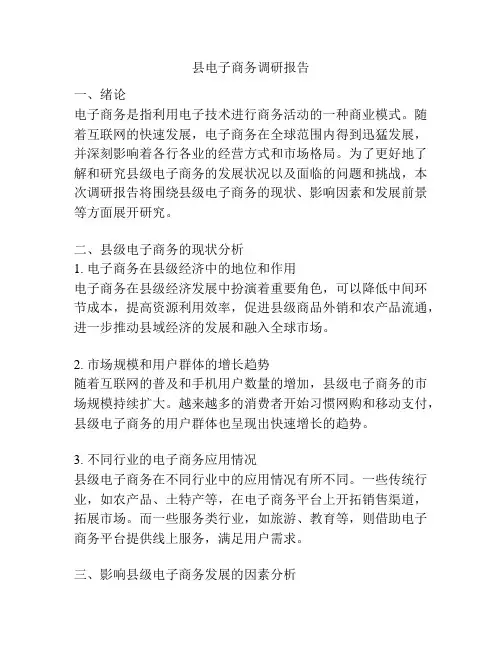 县电子商务调研报告